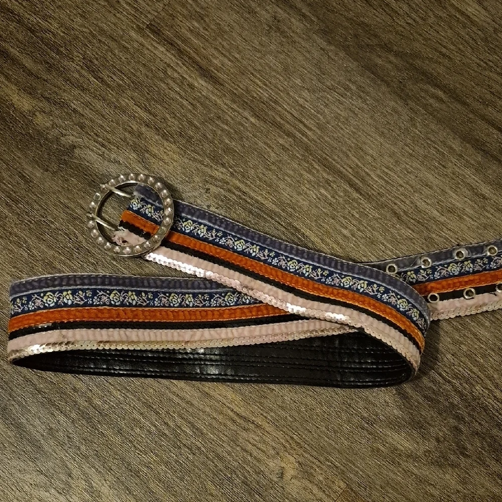Bohemian Multicolor Embroidered Rhinestone Belt